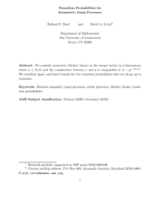 Transition Probabilities for Symmetric Jump Processes Richard F. Bass and