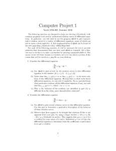 Computer Project 1 Math 2250-002, Summer 2010