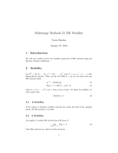 Multistage Methods II: RK Stability 1 Introduction Varun Shankar