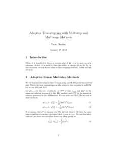 Adaptive Time-stepping with Multistep and Multistage Methods 1 Introduction