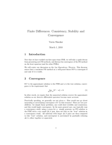Finite Differences: Consistency, Stability and Convergence 1 Introduction