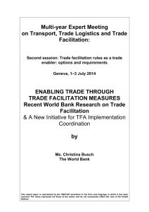 Multi-year Expert Meeting on Transport, Trade Logistics and Trade Facilitation: