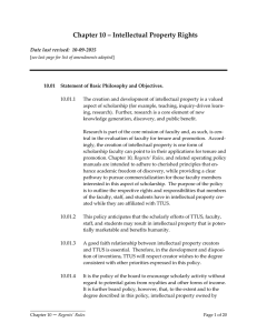 Chapter 10 – Intellectual Property Rights Date last revised:  10-09-2015 10.01 10.01.1