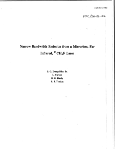 Narrow  Bandwidth  Emission  from  a ... Infrared, &#34;CH F Laser 3