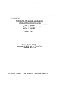 PFC/JA-87-29 PULSE  SHAPES ELECTRON Davidson