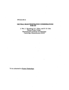 PFC/JA-88-12 NEUTRAL  BEAM  PENETRATION J. CIT