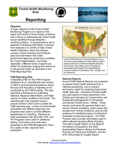 Reporting Forest Health Monitoring Brief
