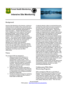 Intensive Site Monitoring Forest Health Monitoring Background