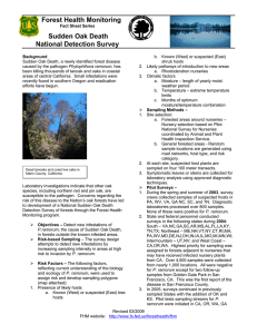 Forest Health Monitoring Sudden Oak Death National Detection Survey