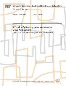 A Plan for Optimizing Network-Intensive Cloud Applications Technical Report