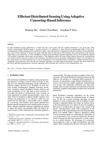 Efficient Distributed Sensing Using Adaptive Censoring-Based Inference Beipeng Mu Girish Chowdhary