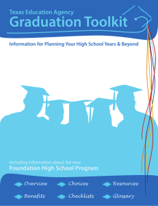 Graduation Toolkit Texas Education Agency Foundation High School Program