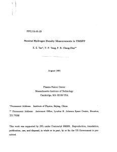 PFC/JA-91-23 Neutral  Hydrogen  Density  Measurements  in ... X.  Z.  Yao*;  T.  F. Yang, ... 1991
