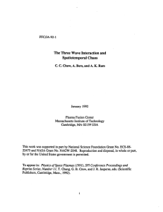 The Three Wave  Interaction and Spatiotemporal Chaos i PFC/JA-92-1