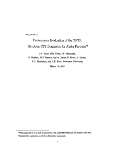 Performance  Evaluation  of the TFTR CTS D.Y. J.S.