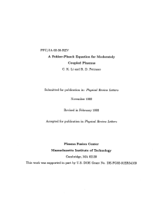 PFC/JA-92-30-REV A  Fokker-Planck  Equation  for  Moderately