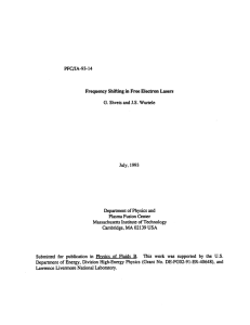 PFC/JA-93-14 Frequency  Shifting in Free Electron  Lasers G.  Shvets 1993