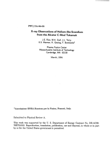 X-ray  Observations of Helium-like Scandium PFC/JA-94-05 J.E.