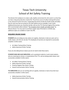 Texas Tech University School of Art Safety Training