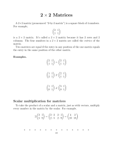× 2 Matrices 2