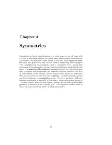 Symmetries Chapter 3