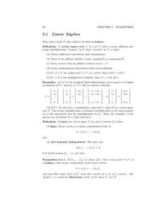 3.1 Linear Algebra