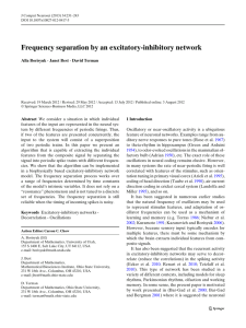 Frequency separation by an excitatory-inhibitory network Alla Borisyuk