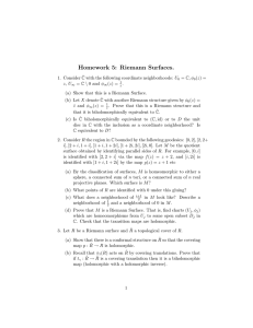Homework 5: Riemann Surfaces.