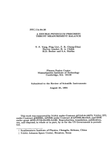 PFC/JA-94-26 A  DOUBLE  PENDULUM MEASUREMENT  BALANCE