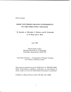PFC/JA-95-39 MODE  CONVERSION  HEATING  EXPERIMENTS 1996