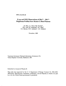 Brightness Profiles from  Alcator C-Mod  Plasmas PFC/JA-95-42 J.E.