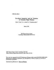 PFC/JA-96-6 Two-Body  Similarity  and  Its  Violation