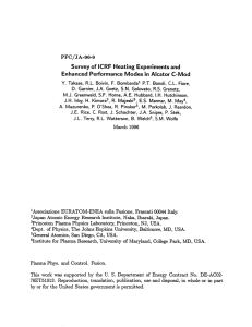 Survey of ICRF  Heating  Experiments  and PFC/JA-96-9 J.E.