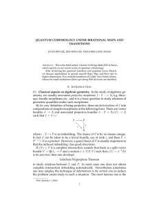 QUANTUM COHOMOLOGY UNDER BIRATIONAL MAPS AND TRANSITIONS