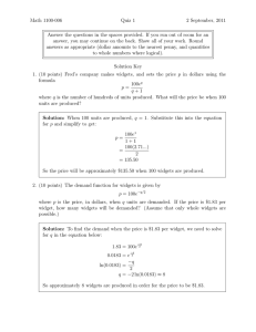 Math 1100-006 Quiz 1 2 September, 2011