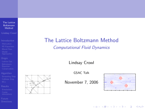 The Lattice Boltzmann Method Computational Fluid Dynamics Lindsay Crowl GSAC Talk
