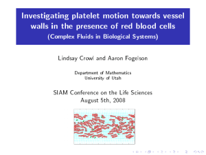 Investigating platelet motion towards vessel (Complex Fluids in Biological Systems)