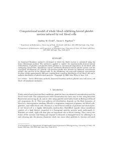 Computational model of whole blood exhibiting lateral platelet 1 2,