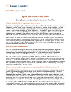 Syria Sanctions Fact Sheet
