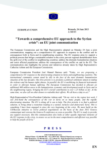 &#34;Towards a comprehensive EU approach to the Syrian
