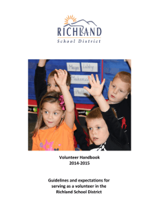 Volunteer Handbook 2014-2015 Guidelines and expectations for