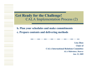 Get Ready for the Challenge! CALA Implementation Process (2)