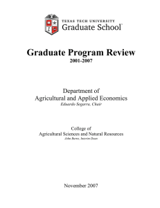 Graduate Program Review Department of Agricultural and Applied Economics