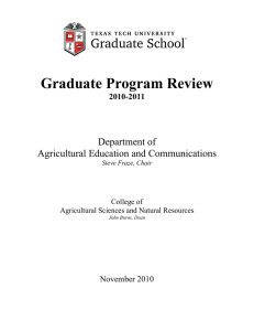 Graduate Program Review Department of Agricultural Education and Communications