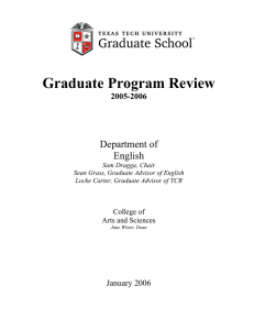 Graduate Program Review Department of English