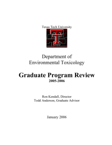 Graduate Program Review  Department of Environmental Toxicology