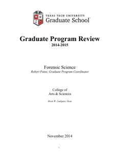 Graduate Program Review Forensic Science 2014-2015