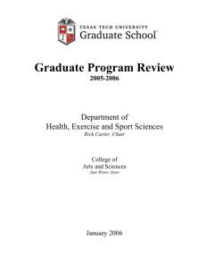 Graduate Program Review Department of Health, Exercise and Sport Sciences
