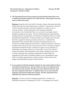 Post-Graduate Review—Department of History  February 28, 2009 Chairperson—Randy D. McBee