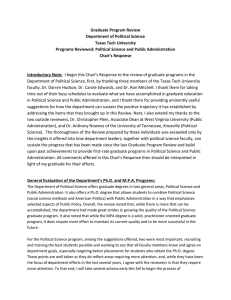 Graduate Program Review Department of Political Science Texas Tech University